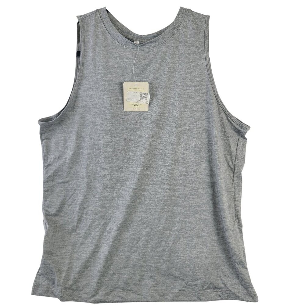 NWT Fabletics Dry-Flex Open Back Tank Classic Gray Heather Sz M